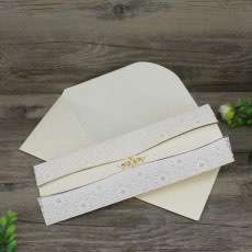 Ivory Invitation Card Foiling Greeting Card with Plastic Cover Wedding Invitation Customized 